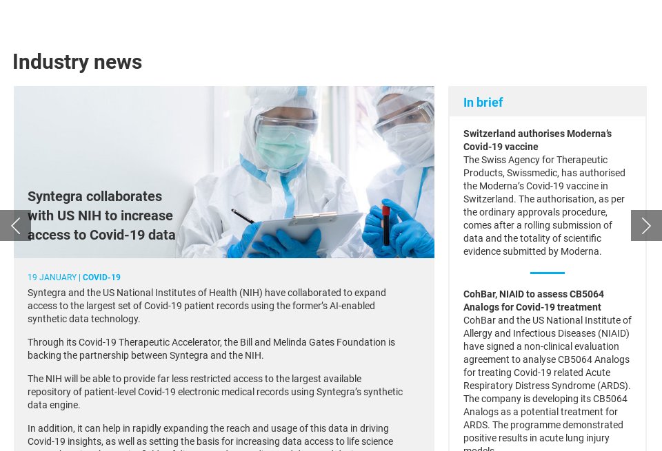 Industry News - Pharma Technology Focus | Issue 103 | February 2021