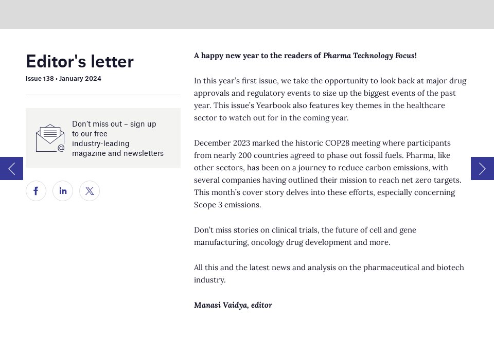 Yearbook Pharma Technology Focus Issue 138 January 2024     Screenshot 