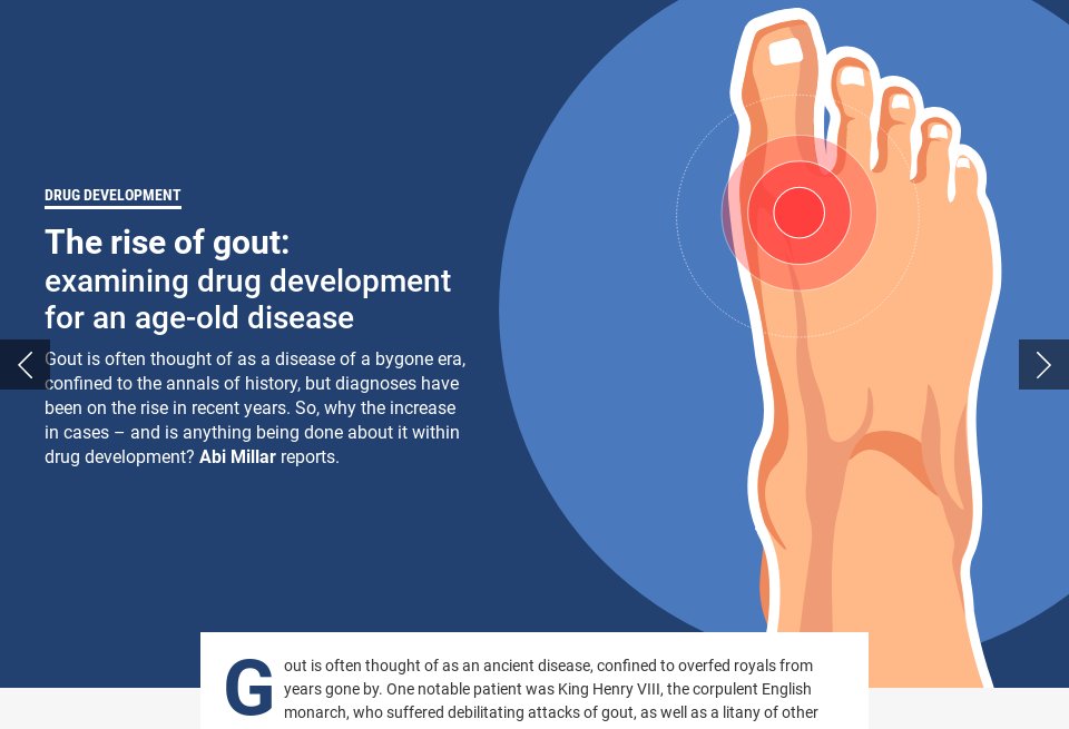 Gout: drug development for an age-old disease - Pharma Technology Focus ...