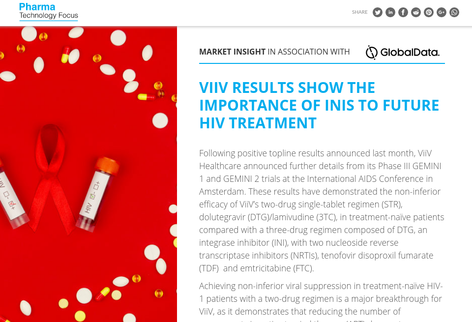 ViiV results show the importance of INIs to future HIV treatment